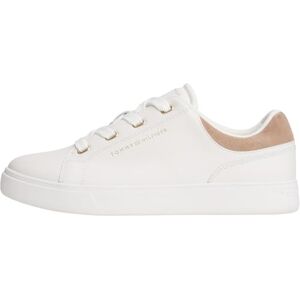 Tommy Hilfiger Damen Cupsole Sneaker Casual aus Leder, Weiß (Ecru/Coastal Taupe), 36 Tommy Hilfiger Damen Cupsole Sneaker Casual aus Leder, Weiß (Ecru/Coastal Taupe), 36