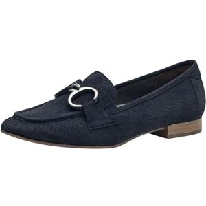 Tamaris Comfort Damen Slipper aus Leder mit Blockabsatz, Blau (Navy), 36 EU Tamaris Comfort Damen Slipper aus Leder mit Blockabsatz, Blau (Navy), 36 EU