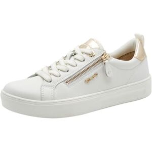 Tamaris Damen Wide Fit Damen Sneaker flach mit Reißverschluss Freizeit, weiß (White), 41 EU Tamaris Damen Wide Fit Damen Sneaker flach mit Reißverschluss Freizeit, weiß (White), 41 EU