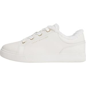 Tommy Hilfiger Damen Cupsole Sneaker Casual mit Teddy-Fell, Weiß (Ecru), 37 Tommy Hilfiger Damen Cupsole Sneaker Casual mit Teddy-Fell, Weiß (Ecru), 37