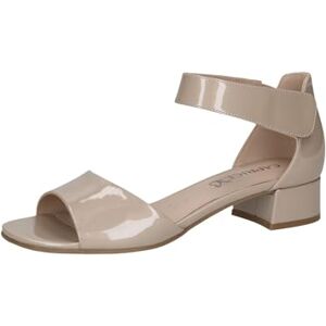 CAPRICE Damen Sandalen mit Absatz aus Leder mit Riemchen, Beige (Beige Patent), 40,5 EU CAPRICE Damen Sandalen mit Absatz aus Leder mit Riemchen, Beige (Beige Patent), 40,5 EU