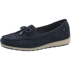 Tamaris Comfort Damen Mokassins aus Leder mit Schleife, Blau (Navy Suede), 37 EU Tamaris Comfort Damen Mokassins aus Leder mit Schleife, Blau (Navy Suede), 37 EU