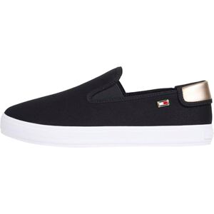 Tommy Hilfiger Damen Vulcanized Sneaker Canvas Slip-On zum Reinschlüpfen, Schwarz (Black), 36 Tommy Hilfiger Damen Vulcanized Sneaker Canvas Slip-On zum Reinschlüpfen, Schwarz (Black), 36