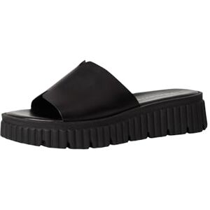 Tamaris Damen Pantolette mit Keilabsatz Leder, schwarz, 42 EU Tamaris Damen Pantolette mit Keilabsatz Leder, schwarz, 42 EU