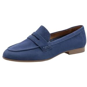 Tamaris Damen Loafer flach Leder, blau, 41 EU Tamaris Damen Loafer flach Leder, blau, 41 EU