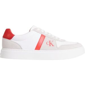 Calvin Herren Cupsole Sneaker Classic Lace aus Leder, Mehrfarbig (Bright White/Orange Com), 44 Calvin Herren Cupsole Sneaker Classic Lace aus Leder, Mehrfarbig (Bright White/Orange Com), 44