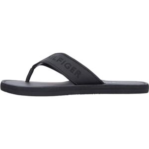 Tommy Hilfiger Hilfiger Herren Strandsandale aus Leder, FM0FM05808, Flip-Flops, Schwarz, Größe 44 Tommy Hilfiger Hilfiger Herren Strandsandale aus Leder, FM0FM05808, Flip-Flops, Schwarz, Größe 44