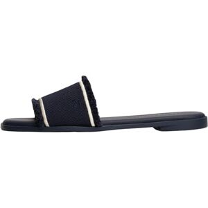 Tommy Hilfiger Damen Sandalen Fringe Canvas Flat Elegant, Blau (Space Blue), 42 Tommy Hilfiger Damen Sandalen Fringe Canvas Flat Elegant, Blau (Space Blue), 42