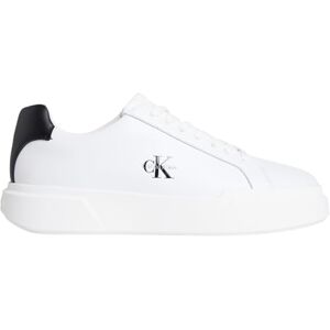 Calvin Herren Cupsole Sneaker Chunky Laceup aus Leder, Weiß (White/Black/White), 42 Calvin Herren Cupsole Sneaker Chunky Laceup aus Leder, Weiß (White/Black/White), 42