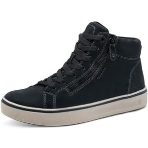 Tamaris Comfort Damen Sneaker hoch zum Schnüren mit Reißverschluss, Blau (Navy Suede), 42 EU Tamaris Comfort Damen Sneaker hoch zum Schnüren mit Reißverschluss, Blau (Navy Suede), 42 EU