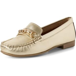 MARCO TOZZI Damen Mokassins aus Leder Elegant, Gold (Gold), 38 EU MARCO TOZZI Damen Mokassins aus Leder Elegant, Gold (Gold), 38 EU