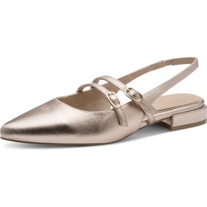 MARCO TOZZI Damen Ballerinas weiches Feel Me Fußbett weiches Innenfutter Vegan Spitz, metallic (Platinum), 39 EU MARCO TOZZI Damen Ballerinas weiches Feel Me Fußbett weiches Innenfutter Vegan Spitz, metallic (Platinum), 39 EU