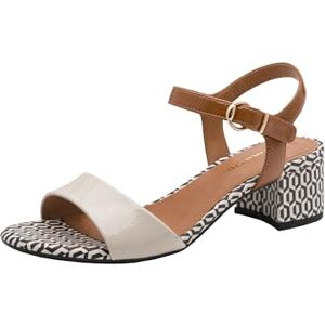 Tamaris Damen Sandalette mit Blockabsatz, beige, 42 EU Tamaris Damen Sandalette mit Blockabsatz, beige, 42 EU