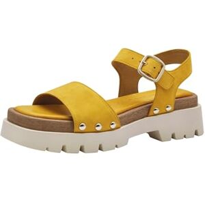 Tamaris Damen Plateau Sandalen Leder Sommer; MANGO/gelb; 37 EU Tamaris Damen Plateau Sandalen Leder Sommer; MANGO/gelb; 37 EU