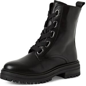MARCO TOZZI Damen Stiefeletten zum Schnüren aus Leder mit Reißverschluss, Schwarz (Black), 39 EU MARCO TOZZI Damen Stiefeletten zum Schnüren aus Leder mit Reißverschluss, Schwarz (Black), 39 EU