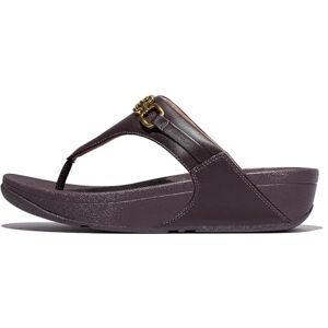 Fitflop Damen Lulu Square-chain Leather Toe-post Sandale, Plumberry, 38 EU Fitflop Damen Lulu Square-chain Leather Toe-post Sandale, Plumberry, 38 EU