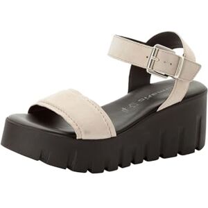 Tamaris Damen Sandalette mit Keilabsatz, beige, 40 EU Tamaris Damen Sandalette mit Keilabsatz, beige, 40 EU
