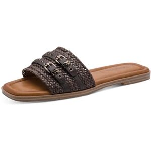 Tamaris Damen Pantolette flach, braun, 38 EU Tamaris Damen Pantolette flach, braun, 38 EU
