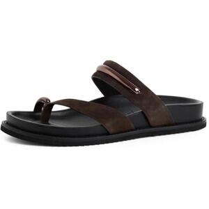 Tamaris Damen Fußbett Pantolette Leder flach, braun, 39 EU Tamaris Damen Fußbett Pantolette Leder flach, braun, 39 EU