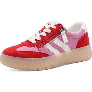 Tamaris Damen Wide FIT Sneaker flach mit Reißverschluss Freizeit, rot (red/Fuchsia), 38 EU Tamaris Damen Wide FIT Sneaker flach mit Reißverschluss Freizeit, rot (red/Fuchsia), 38 EU