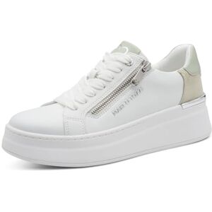 MARCO TOZZI Damen Sneaker weiches Feel Me Wechselfußbett weiches Innenfutter Modern, weiß (White/Matcha), 38 EU MARCO TOZZI Damen Sneaker weiches Feel Me Wechselfußbett weiches Innenfutter Modern, weiß (White/Matcha), 38 EU