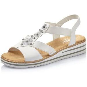 Rieker Damen Riemchensandalen V0687, Frauen Sandalen,Strandschuhe,Sandaletten,Sommersandalen,bequem,flach,Sommerschuhe,Weiss (80),40 EU / 6.5 UK Rieker Damen Riemchensandalen V0687, Frauen Sandalen,Strandschuhe,Sandaletten,Sommersandalen,bequem,flach,Sommerschuhe,Weiss (80),40 EU / 6.5 UK