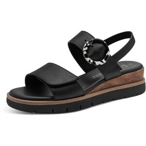 MARCO TOZZI Damen Sandale weiches Feel Me Fußbett Vegan weiches Innenfutter Vegan, schwarz (BLACK), 37 EU MARCO TOZZI Damen Sandale weiches Feel Me Fußbett Vegan weiches Innenfutter Vegan, schwarz (BLACK), 37 EU