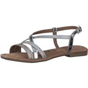 Tamaris Damen Sandalen Leder Sommer; SILVER/metallic; 36 EU Tamaris Damen Sandalen Leder Sommer; SILVER/metallic; 36 EU