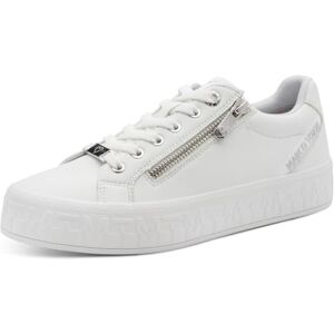 MARCO TOZZI Damen Sneaker Schnürung und Reißverschluss Schlicht, weiß (White), 39 EU MARCO TOZZI Damen Sneaker Schnürung und Reißverschluss Schlicht, weiß (White), 39 EU