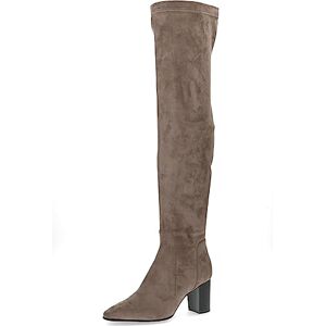 CAPRICE Damen Overknee Stiefel Memotion mit Absatz Spitz Weite G, Braun (Taupe Stretch), 37 EU CAPRICE Damen Overknee Stiefel Memotion mit Absatz Spitz Weite G, Braun (Taupe Stretch), 37 EU