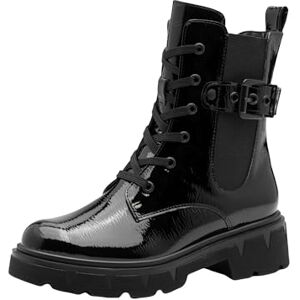 MARCO TOZZI Damen Stiefeletten zum Schnüren mit Schnalle Blockabsatz, Schwarz (Black Patent), 38 EU MARCO TOZZI Damen Stiefeletten zum Schnüren mit Schnalle Blockabsatz, Schwarz (Black Patent), 38 EU