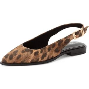 Tamaris Damen Sling Pump flach Leder, braun, 38 EU Tamaris Damen Sling Pump flach Leder, braun, 38 EU