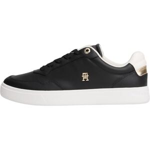 Tommy Hilfiger Damen Cupsole Sneaker Essential Elevated aus Leder, Schwarz (Black), 39 Tommy Hilfiger Damen Cupsole Sneaker Essential Elevated aus Leder, Schwarz (Black), 39