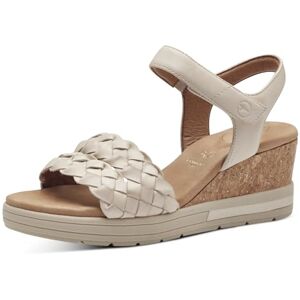 Tamaris Comfort Damen Sandalen mit Keilabsatz aus Leder Bequem, Beige (Ivory Nappa), 38 EU Tamaris Comfort Damen Sandalen mit Keilabsatz aus Leder Bequem, Beige (Ivory Nappa), 38 EU