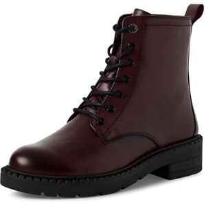 MARCO TOZZI Damen Stiefeletten zum Schnüren aus Leder mit Reißverschluss, Rot (Bordeaux), 38 EU MARCO TOZZI Damen Stiefeletten zum Schnüren aus Leder mit Reißverschluss, Rot (Bordeaux), 38 EU