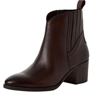 MARCO TOZZI Damen Stiefeletten aus Leder mit Blockabsatz, Braun (Cafe), 38 EU MARCO TOZZI Damen Stiefeletten aus Leder mit Blockabsatz, Braun (Cafe), 38 EU