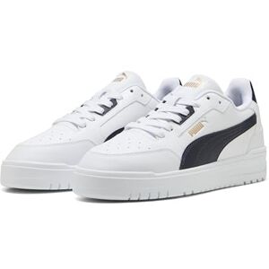 Puma Shuffle Downtown Sneaker für Damen und Herren, Weiß, Marineblau, Gold, 40.5 EU Puma Shuffle Downtown Sneaker für Damen und Herren, Weiß, Marineblau, Gold, 40.5 EU