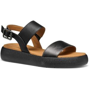 Geox Damen D CAMALEI A Flat Sandal, Gun/Black, 36 EU Geox Damen D CAMALEI A Flat Sandal, Gun/Black, 36 EU
