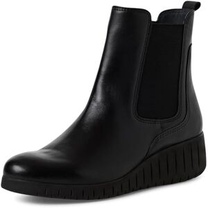 MARCO TOZZI Damen Chelsea Boots aus Leder mit Keilabsatz, Schwarz (Black), 40 EU MARCO TOZZI Damen Chelsea Boots aus Leder mit Keilabsatz, Schwarz (Black), 40 EU