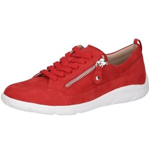 CAPRICE Damen Sneaker flach aus Leder Low Top, Rot (Red Suede), 37 EU CAPRICE Damen Sneaker flach aus Leder Low Top, Rot (Red Suede), 37 EU