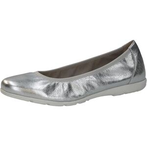 CAPRICE Damen Ballerinas aus Leder Flach, Silber (Silver Metal.), 37 EU CAPRICE Damen Ballerinas aus Leder Flach, Silber (Silver Metal.), 37 EU