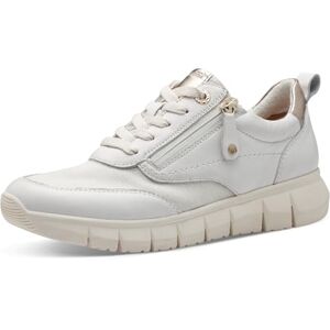 Tamaris Comfort Damen Sneaker flach aus Leder mit Reißverschluss, Weiß (White), 37 EU Tamaris Comfort Damen Sneaker flach aus Leder mit Reißverschluss, Weiß (White), 37 EU