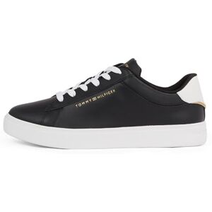 Tommy Hilfiger Damen Court Sneaker Essential Low Top, Schwarz (Black), 40 Tommy Hilfiger Damen Court Sneaker Essential Low Top, Schwarz (Black), 40