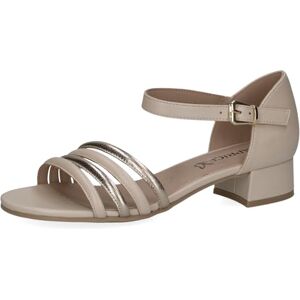 CAPRICE Damen Sandalen mit Absatz aus Leder mit Riemen, Beige (Cream/Gold), 38.5 EU CAPRICE Damen Sandalen mit Absatz aus Leder mit Riemen, Beige (Cream/Gold), 38.5 EU