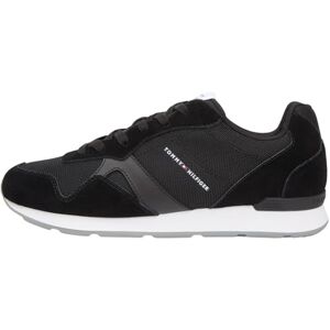 Tommy Hilfiger Herren Runner Sneaker Icon Mix aus Wildleder, Schwarz (Black), 42 Tommy Hilfiger Herren Runner Sneaker Icon Mix aus Wildleder, Schwarz (Black), 42