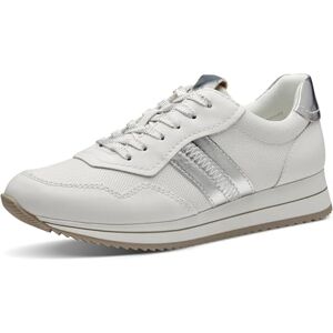 Jana Damen Sneaker flach mit dicker Sohle Vegan, Weiß (White/Silver), 37 EU Jana Damen Sneaker flach mit dicker Sohle Vegan, Weiß (White/Silver), 37 EU