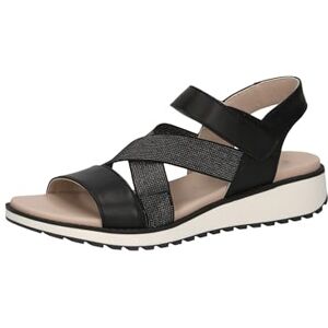 CAPRICE Damen Sandalen flach mit Klettverschluss Elastisch, Schwarz (Black Nappa), 37 EU CAPRICE Damen Sandalen flach mit Klettverschluss Elastisch, Schwarz (Black Nappa), 37 EU