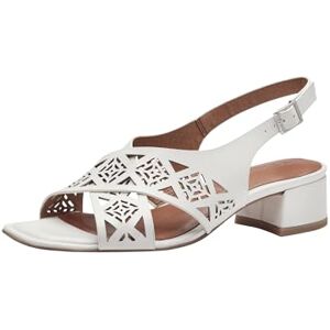 Tamaris Damen Sandalette mit Blockabsatz Leder, weiß, 38 EU Tamaris Damen Sandalette mit Blockabsatz Leder, weiß, 38 EU