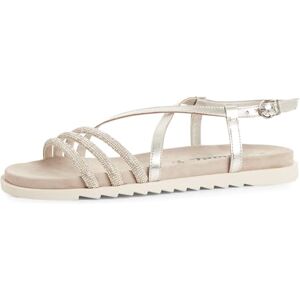 Tamaris Sandalette Damen Flach metallic,EU 41 Tamaris Sandalette Damen Flach metallic,EU 41