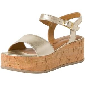 Tamaris Damen Plateau Sandalen Leder Keilabsatz Sommer; LIGHT GOLD METALLIC/metallic; 37 EU Tamaris Damen Plateau Sandalen Leder Keilabsatz Sommer; LIGHT GOLD METALLIC/metallic; 37 EU